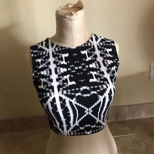 Express Black and White Cropped Tank Top